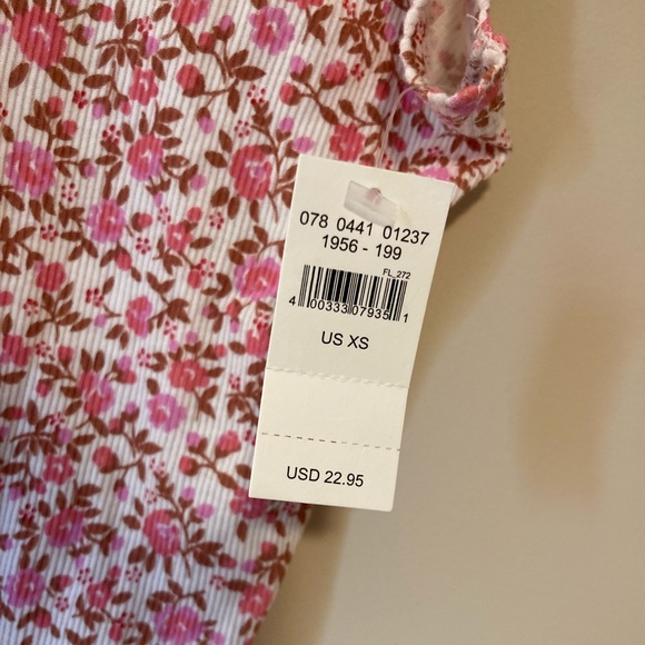 Aerie NWT Pink Floral Ribbed Tank - Picture 2 of 5